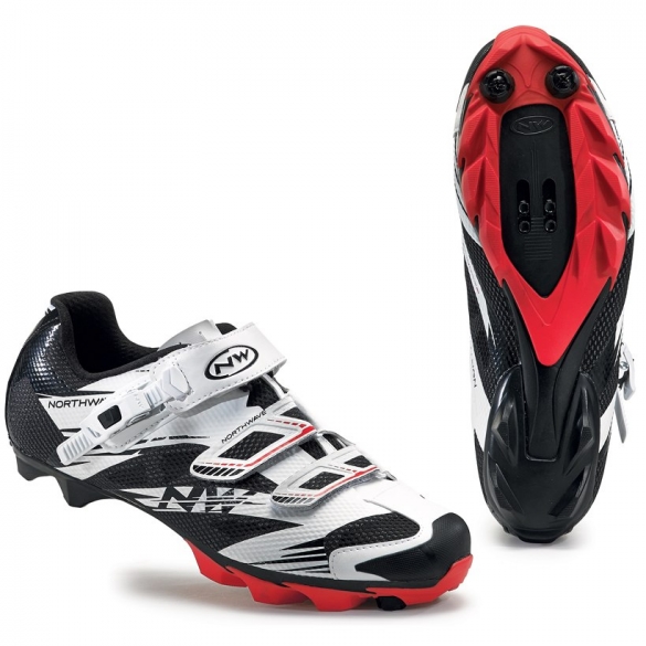 Northwave Scorpius SRS mountainbikeschoen wit/zwart/rood heren 8016202553