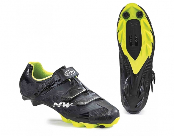 Northwave Scorpius SRS mountainbikeschoen zwart/geel-fluo heren 8016202504
