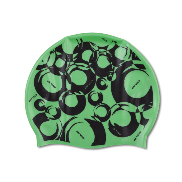 Orca Siliconen badmuts swim cap groen print FVA190