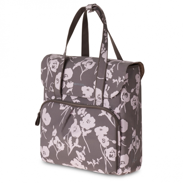 Basil fietstas elegance shopper 24L grijs-bruin BAS17587