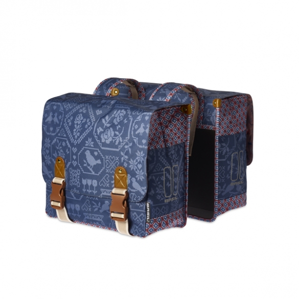 Basil fietstas boheme dubbele tas 35L blauw BAS17649