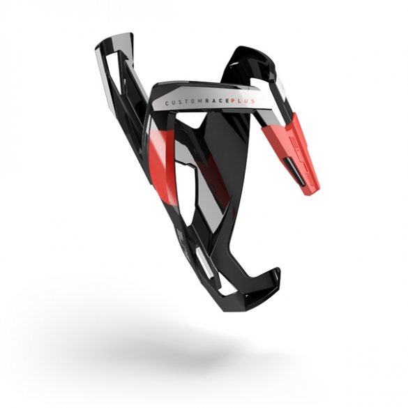 Elite Bidonhouder custom race+ glossy zwart rood EL0140601