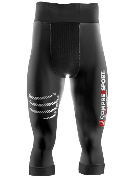 Compressport Pirate 3/4 compressie broek zwart PIRUNV3-99