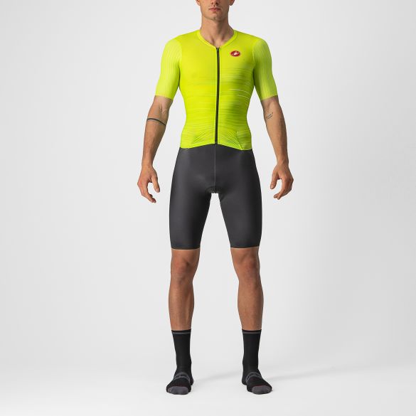 Castelli PR speed trisuit korte mouwen zwart/geel heren 8620091-383