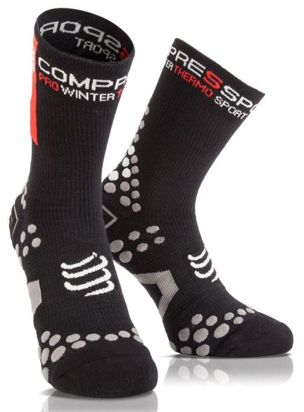 Compressport V2.1 winter fietssokken zwart LSH12