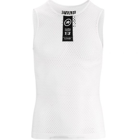 Assos Skinfoil NS Summer mouwloos ondershirt wit unisex P134042257-VRR