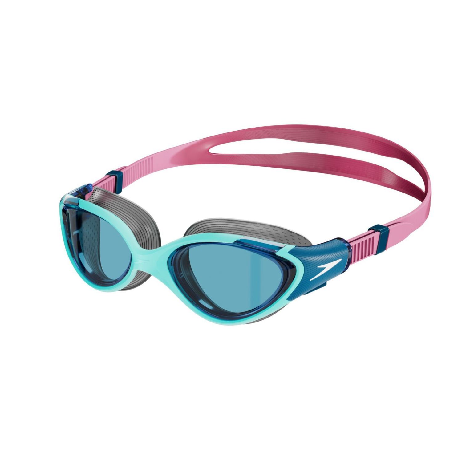Speedo biofuse 2.0 zwembril blauw/roze dames afbeelding