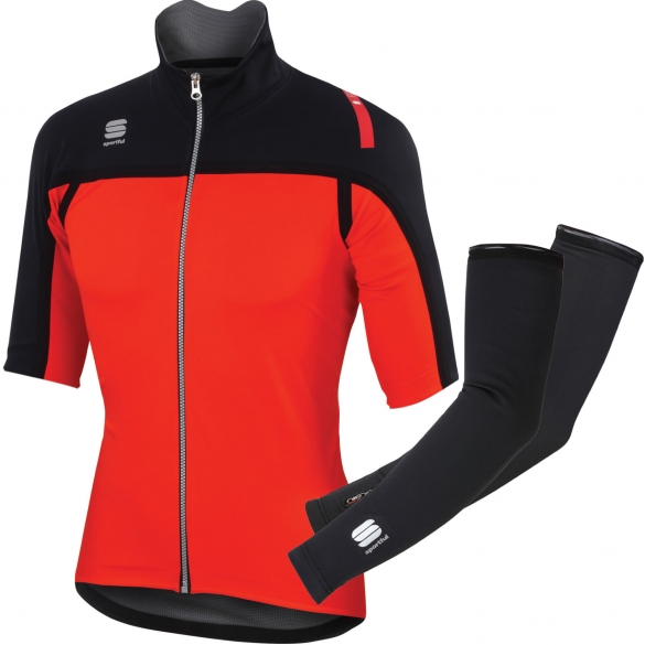Sportful Fiandre Extreme SS Jacket zwart/rood heren 1101396-051