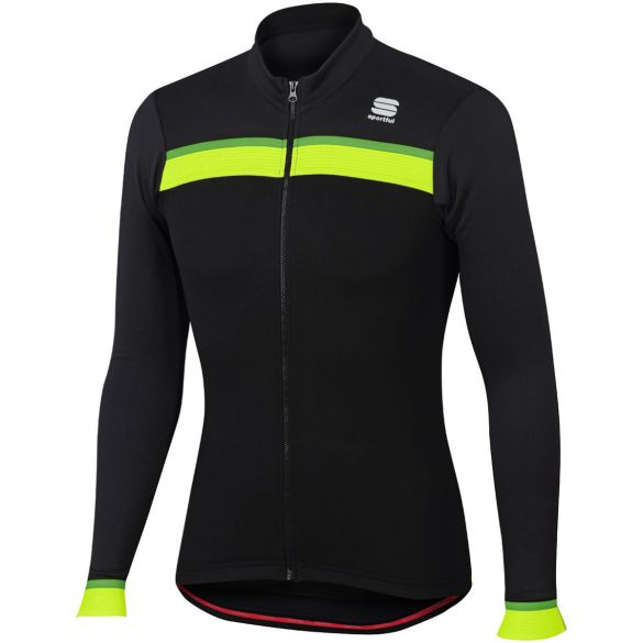 Sportful Pista thermal fietsshirt lange mouw zwart/antraciet heren 1101825-268