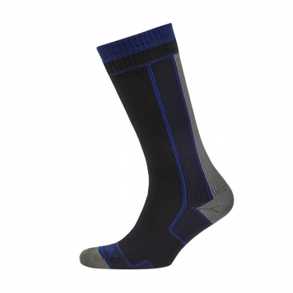 SealSkinz Thin Mid Length Sock fietssokken zwart grijs 1111403-004