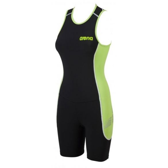 Arena ST rear zip mouwloos trisuit zwart/groen dames AR25097-56