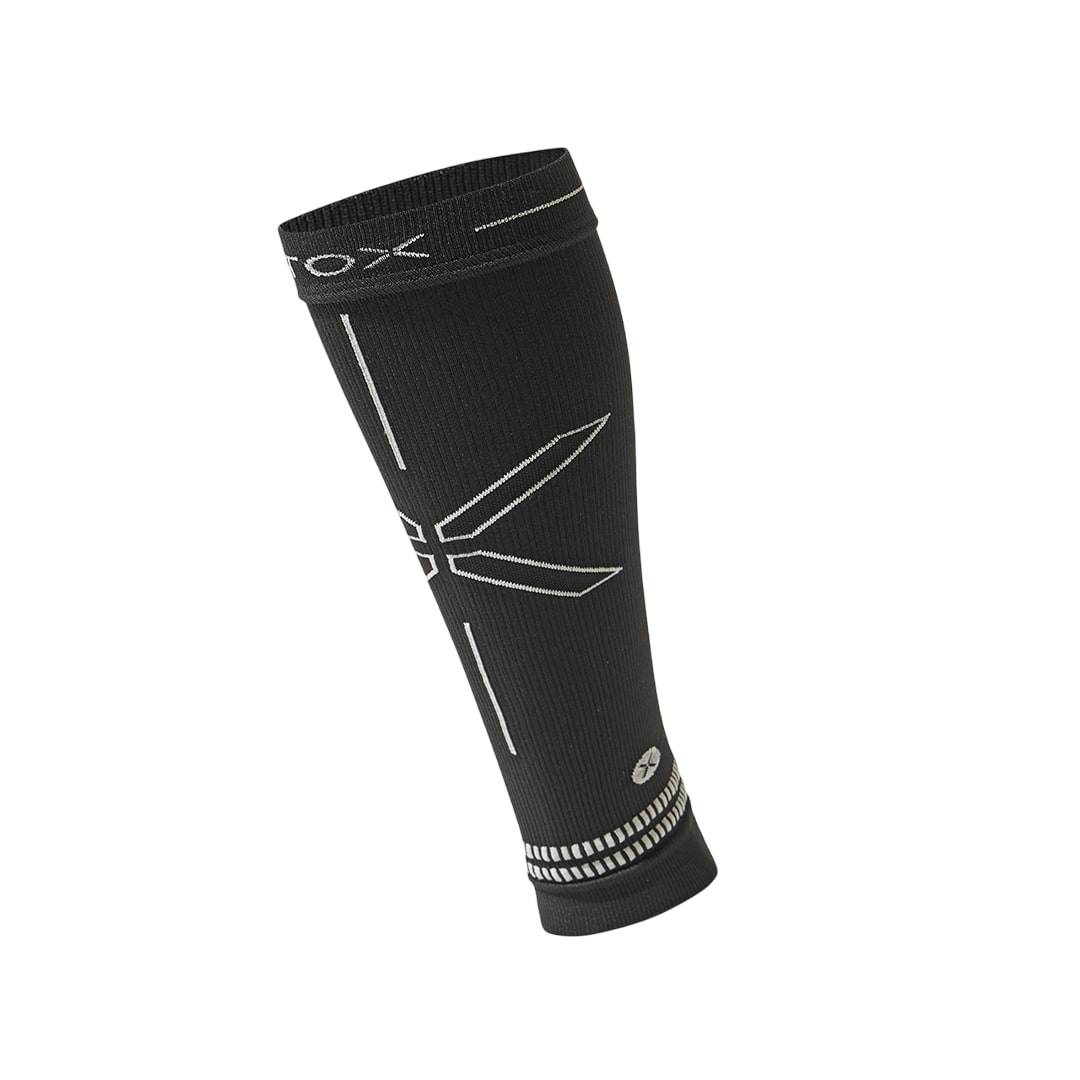 Stox Running Calf sleeves zwart/licht grijs heren RUNCSLM-8011