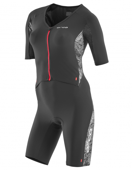 Orca 226 Perform aero race korte mouw trisuit zwart/rood dames JVDF87