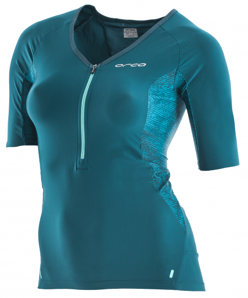 Orca 226 Perform tri jersey korte mouw blauw/groen dames JVDC89