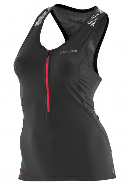 Orca 226 Perform singlet mouwloos tri top zwart/rood dames JVDB87