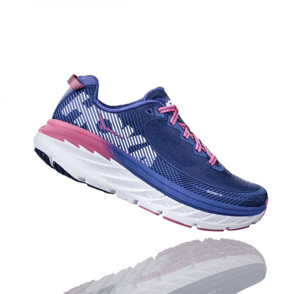 Hoka One One Bondi 5 hardloopschoenen blauw/roze dames 1014759BSTW