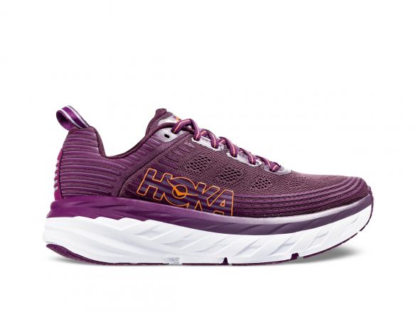 Hoka One One Bondi 6 hardloopschoenen paars/wit dames 1019270-ADGJ