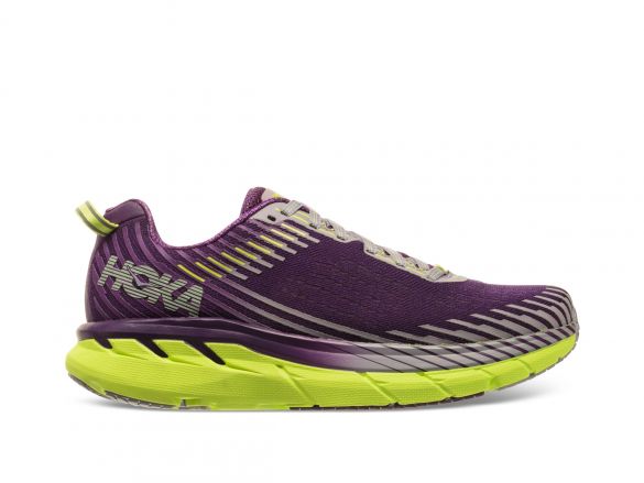 Hoka One One Clifton 5 hardloopschoenen paars/geel dames 1093756-GRLA