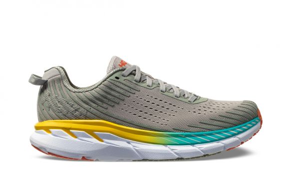 Hoka One One Clifton 5 wide hardloopschoenen grijs dames 1093758-VBWI-VRR