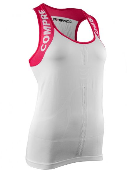 Compressport Trail running shirt v2 tank compressieshirt wit dames TSTRW-TK00