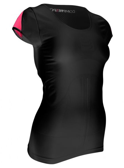Compressport Trail running shirt v2 compressieshirt zwart dames TSTRW-SS99