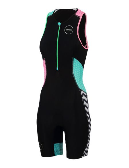 Zone3 Activate plus mouwloos trisuit Zebra fly dames TS18WACP101