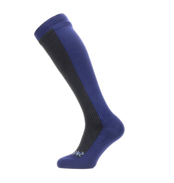 Sealskinz Cold weather knee fietssok met Hydrostop zwart/blauw 11100065-0101
