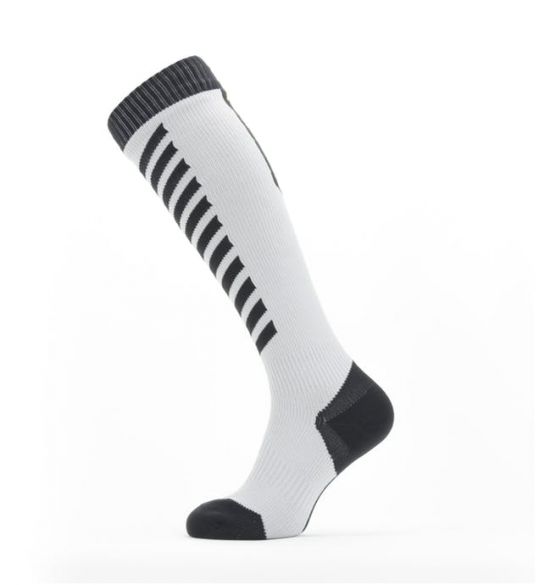 Sealskinz Cold weather knee fietssok met Hydrostop wit/zwart 11100065-0170