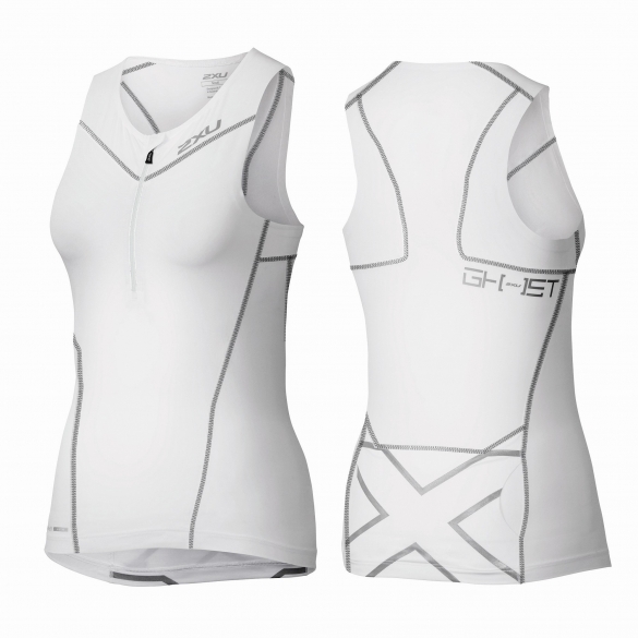 2XU GHST Tri singlet wit/zwart dames WT3607a