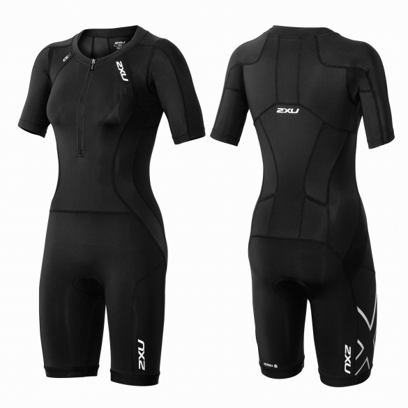 2XU Compression Full Zip sleeved trisuit zwart dames WT3618d