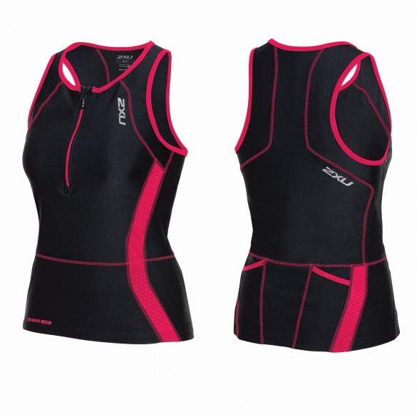 2XU Perform Tri singlet zwart/roze dames WT3637a