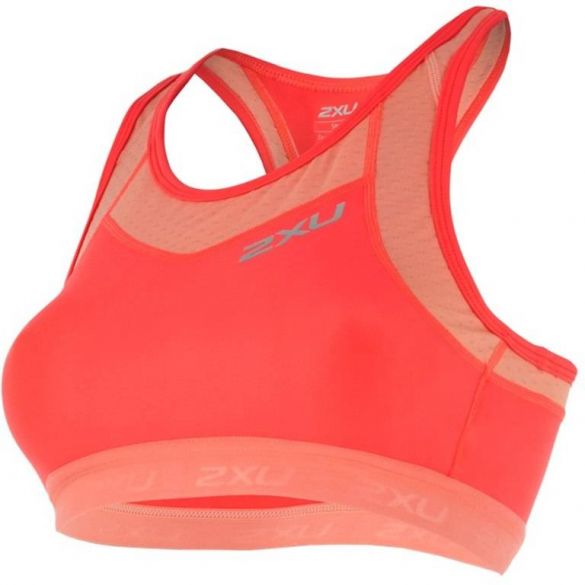 2XU X-VENT Tri Crop oranje roze dames WT4367FCLDSF VOOR