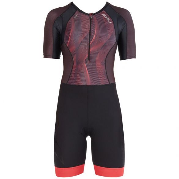 2XU Compression korte mouw trisuit zwart/paars WT4843d-BLK/VCM