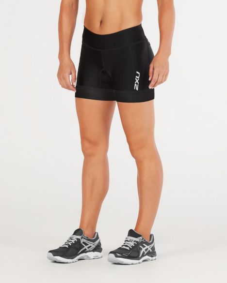 2XU Perform 4.5" tri shorts zwart dames 2018 WT4860b-BLK/BLK-VRR
