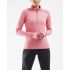 2XU Pursuit Thermal 1/4 Zip hardloopshirt lange mouw roze dames  WR6233a-PLTSRF