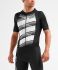 2XU Compression Korte mouw tri top zwart/wit heren  MT5518A-BLK/BWL